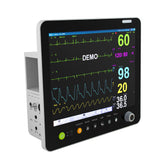 15 Inch Multi-parameter LCD Display Modular Plug-in Patient Monitor ECG NIBP RESP TEMP SPO2 PR